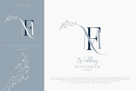 MF FM wedding initial monogram logo