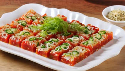  Deliciously prepared sushi rolls ready to be savored