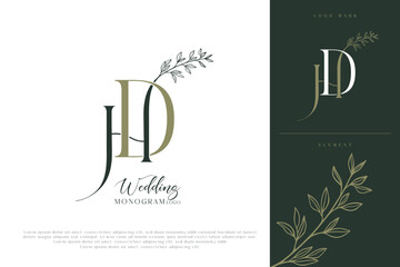 hd dh wedding initial modern and monogram logo
