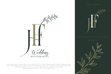 hf fh wedding initial modern and monogram logo