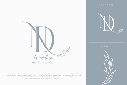 nd nd wedding initial modern and monogram digital logo