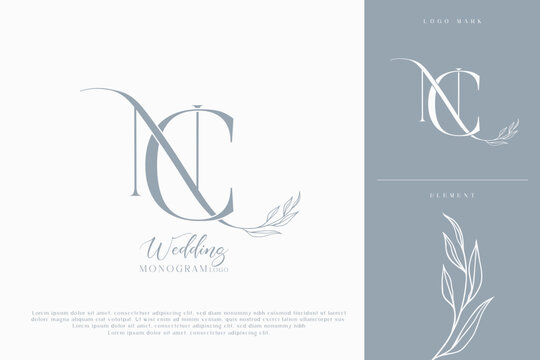 nc cn wedding initial modern and monogram digital logo