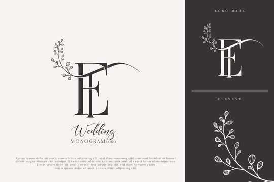 et wedding initial monogram logo