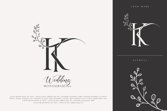kt wedding initial monogram logo