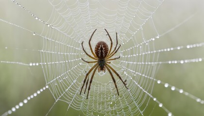 Obraz premium Spiders intricate web a testament to natures artistry