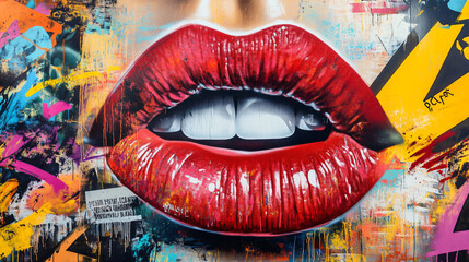 Fototapeta premium Graffiti Lips.