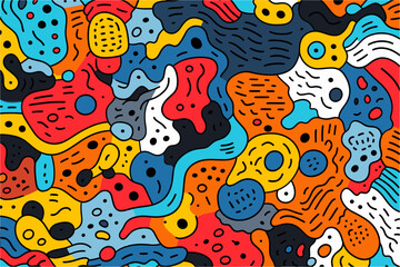 abstract doodle pattern, flat design, abstract doodle