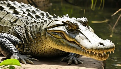 Fototapeta premium Majestic alligator in its natural habitat