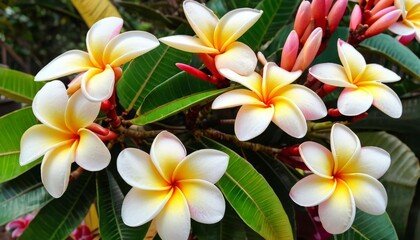 Fototapeta premium Vibrant tropical flowers in bloom