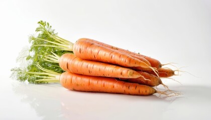  Freshly harvested carrots with vibrant green tops