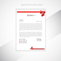 Corporate modern company letterhead design template with red shapes