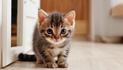  Adorable kitten with striking eyes and a curious gaze
