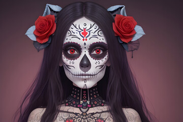 Day of the dead horror skull