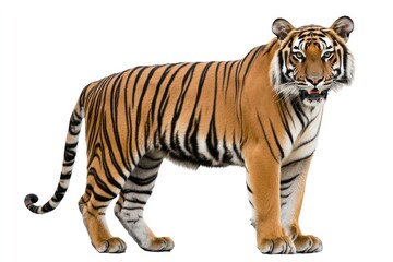 Fototapeta premium A Tiger Standing on a White Background