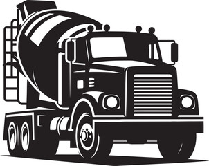 Cement mixer truck silhouette vector illustration isolated on a white background