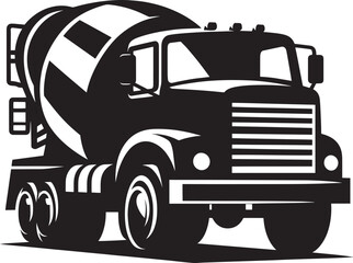 Cement mixer truck silhouette vector illustration isolated on a white background