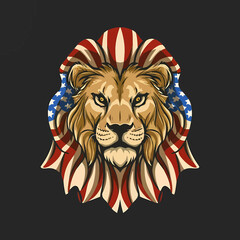 usa lion head vector illustration