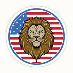 usa lion head vector illustration