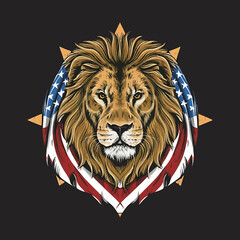 usa lion head vector illustration