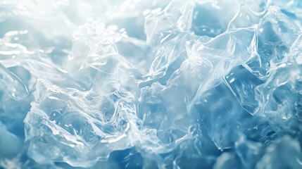 Obraz premium The image is of a frozen ocean with a blue and white background