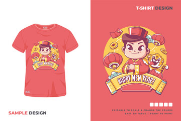 chinese cartoon t shirt design