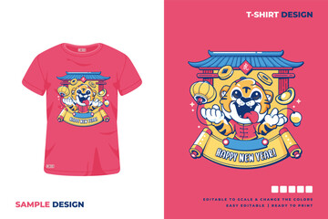 cute tiger chinese new year t shirt design