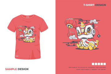 lion dance mascot t shirt design
