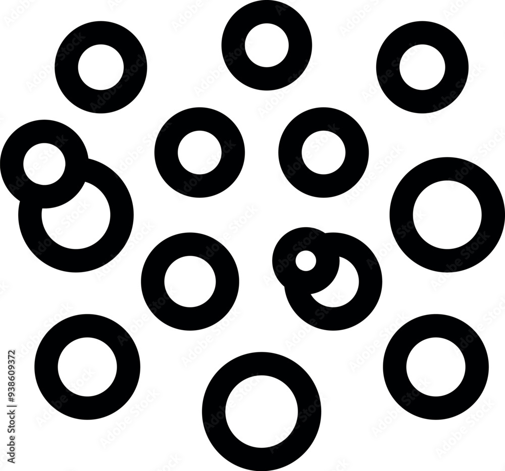 Poster abstract pattern forming a background with circles overlapping creating new shapes