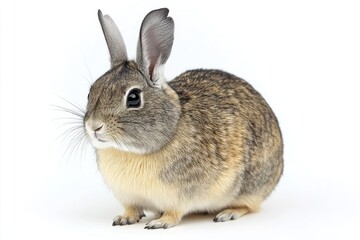 Obraz premium A Small, Gray and Brown Rabbit with Long Ears