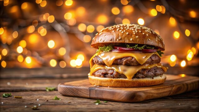 Double cheeseburger with onions