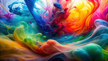 Acrylic colors swirling and dissolving in water creating an abstract background, abstract, acrylic, colors, dissolving, water