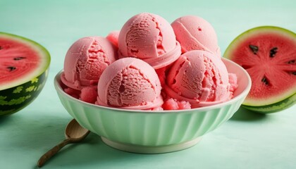  Cool summer treat  Watermelon and ice cream