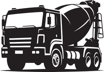 Cement mixer truck silhouette vector illustration isolated on a white background