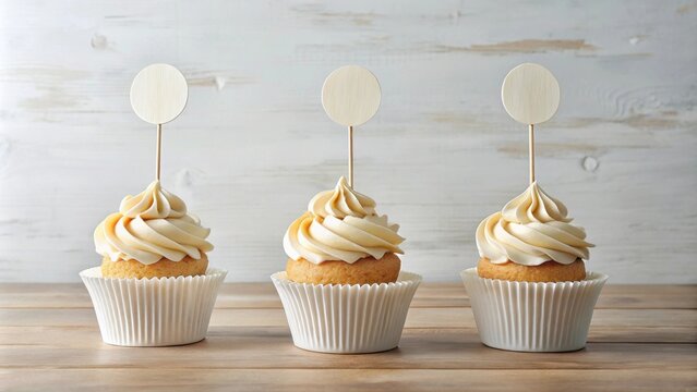 Modern minimalist cupcake toppers mock up, cupcake, toppers, minimal, modern, mockup, party, celebration, dessert, design