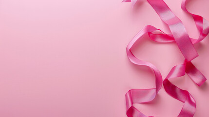 Pink Banner for Message, Honoring Breast Cancer Survivors
