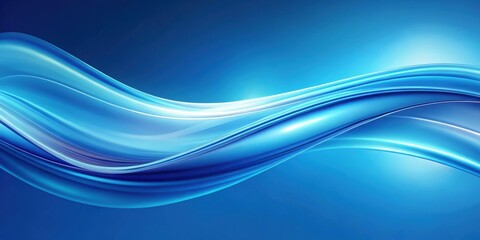 Fototapeta premium Abstract blue wave background with a smooth gradient flow, blue, wave, abstract, background, texture, flowing, soft, gradient