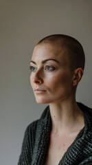 Obraz premium Breast Cancer Awareness: Confident and Strong Woman After Chemotherapy 