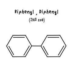 chemical structure of Biphenyl , Diphenyl illustration