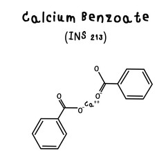 chemical structure of calcium benzoate illustration
