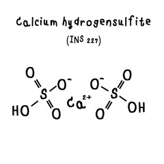chemical structure of Calcium hydrogensulfite illustration