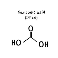 chemical structure of Carbonic acid illustration