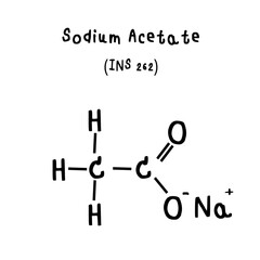 chemical structure of Sodium Acetate illustration