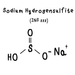chemical structure of Sodium Hydrogensulfite illustration