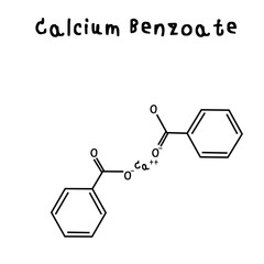 chemical structure of calcium benzoate illustration
