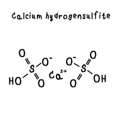 chemical structure of Calcium hydrogensulfite illustration