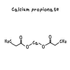 chemical structure of Calcium propionate illustration