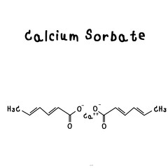 chemical structure of calcium sorbate illustration