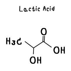 chemical structure of lactic acid  illustration
