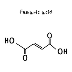 chemical structure of Fumaric acid illustration