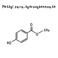 chemical structure of Methyl para-hydroxybenzoate illustration